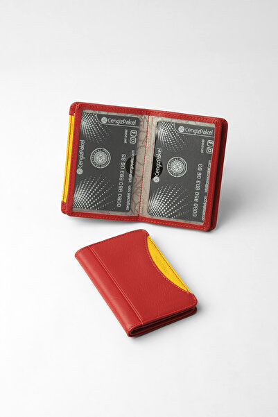 CENGİZ PAKEL Genuine Leather Unisex – Slim Design Multi-Compartment Card Hold...