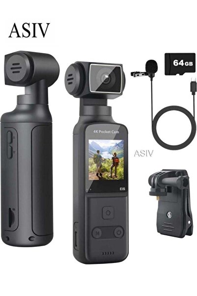 ASIV 4K HD Camera, 270° Rotatable Large Wide Angle, Included 64G Card, 30m/98...