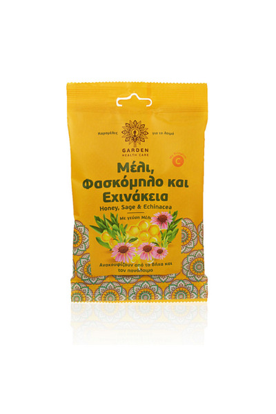 Garden Of Panthenols GARDEN Καραμέλες Λαιμού Μέλι-Φασκόμηλο &amp; Εχινάκεια μ...