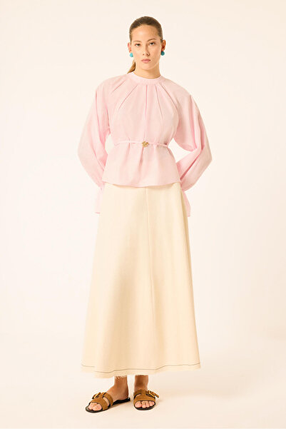 Touché Privé Pleated Skirt with Peplum Bluse