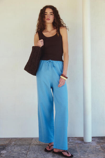 Touché Privé Linen Textured Tube-Let Pants