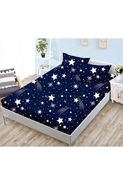 Pucioasa Set 3 Piese Lenjerie pentru Pat Dublu: Husa cu Elastic + 2 Fete de P...