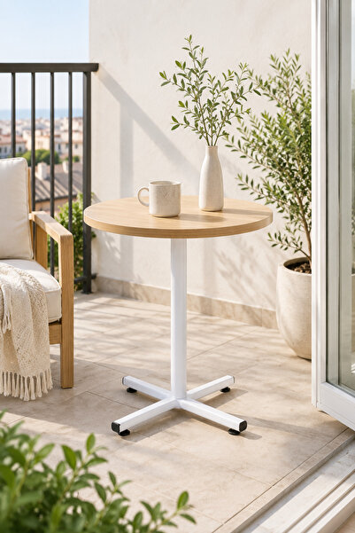 VİLİNZE Payas Metal Ayak Mutfak Bahçe Balkon Bistro ve Cafe Masası 70x70 Cm