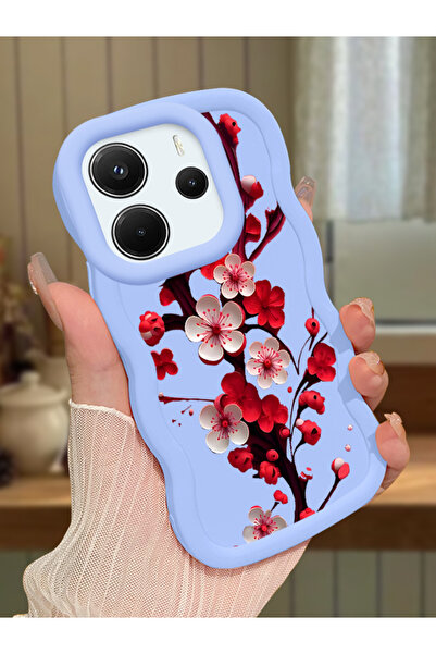 Hontinga Redmi Note 14 4G Uyumlu Kılıf kamera koruyucu Mavi Silikon Couple Te...