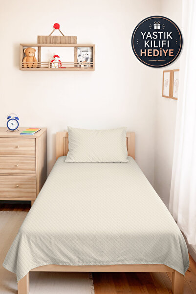 Evimde Bambaşka Ecru Minimal Young Room Single Pique Set - Beige Quilted 160X...