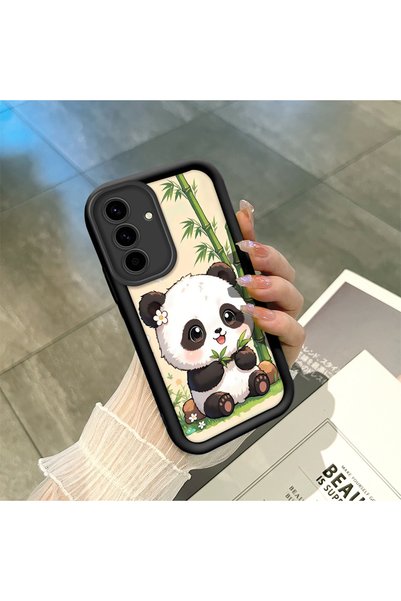 Hontinga Samsung Galaxy A56 Compatible Black Panda Pattern Camera Protective ...