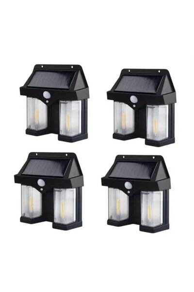 THO Set 4 bucati Lampa Solara Tip aplica perete cu Senzor de Miscare