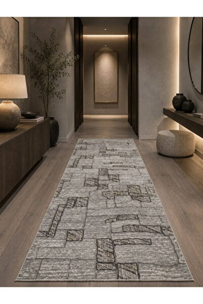 Sarar Lux Kahverengi Antiq Halı Modern Kaymaz Taban Salon Hol, Koridor Mutfak...