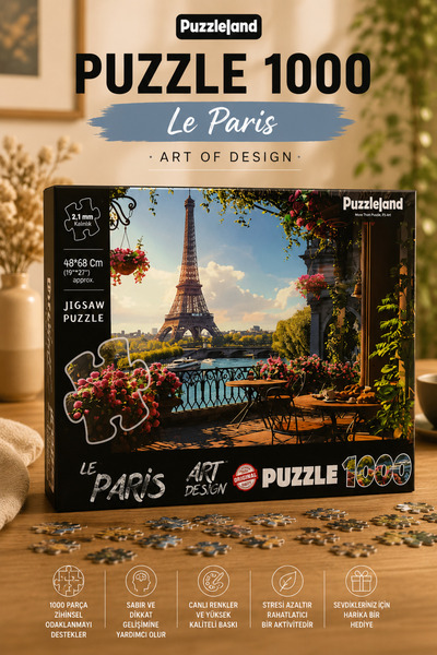 kidssan games Puzzleland 1000 Parça Puzzle Le Paris – Eyfel Kulesi Manzaralı ...