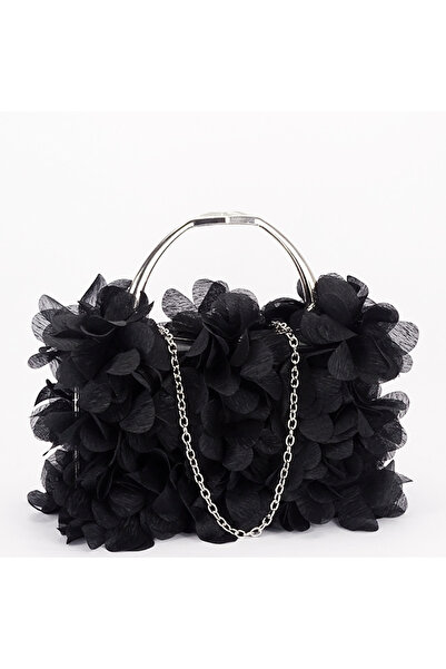 SOFILINE Μαύρο τσαντάκι clutch με τρισδιάστατο φλοράλ σχέδιο BXQ-327 05