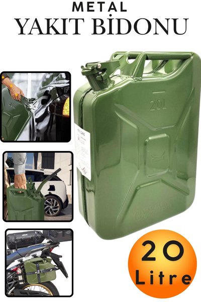 KAYRA LEATHER CRAFT 20 Litre Metal Yakıt Bidonu - Araç Port Bagaj Tipi Kalın ...
