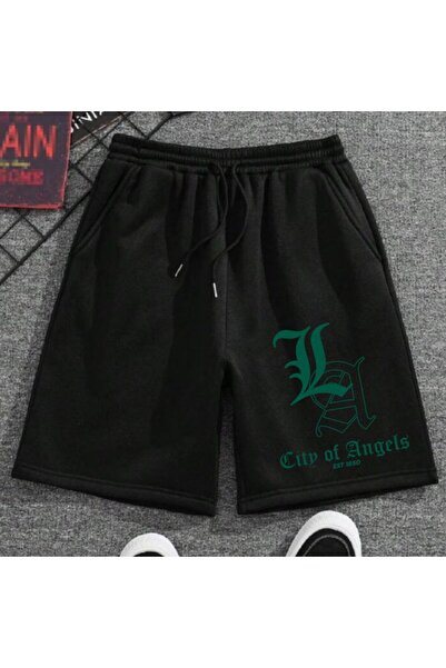 COZYWEAR City of Angels Printed Black Shorts