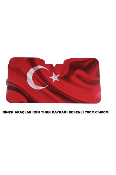 VİTEKSA GÜNEŞLİK ÖN CAM KARTON 70X140CM TÜRK BAYRAĞI DESENLİ