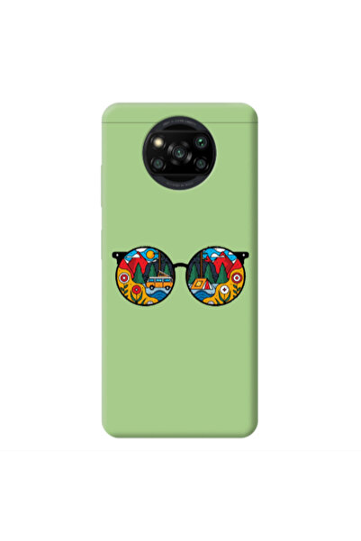 Other Xiaomi Poco X3 /X3 Pro Round Glasses Light Green Colored Silicone TPU Θήκη