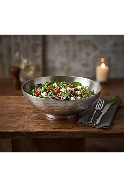 CEZVE HOME Silver Stainless Steel Presentation Bowl Salad Fruit Serving Bowl ...