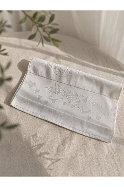 Petek Collection Fiesta Dowry Embroidered White Hand Towel (50X90 cm)