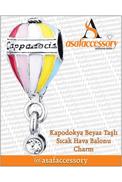 asaf Cappadocia White Stone Hot Air Balloon Charm |   Asafaccessory