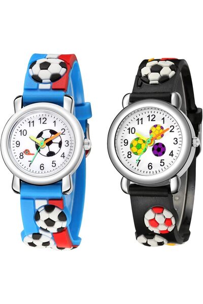 Urban URBANNX 2 Packs Kids Watches for Boy 3D Football Cute Cartoon Silicone ...