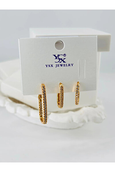 Inure Jewelry Zircon Stone Triple Combination Earrings - Kp00075