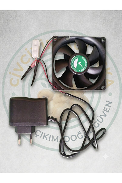 diasithalat Entegre LED Aydınlatmalı Sirkülasyon Fanı ve Adaptör Seti (Tak-Ça...