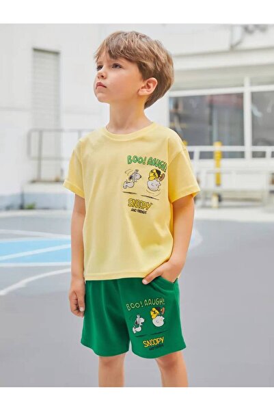 MİO Boys' Cotton T-Shirt Shorts Set - Casual and Comfortable