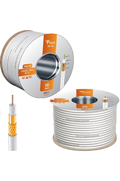 Poke 48 Tel Gold Anten Uydu Kablosu RG6/U6 0.80 100 Metre PK-1353
