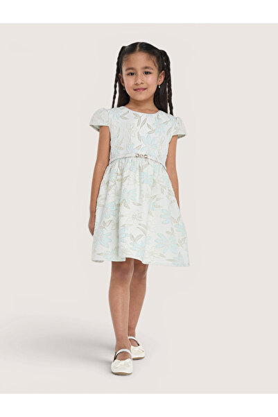 Victor and Jane By Styli Girls Jacquard Festive Dress