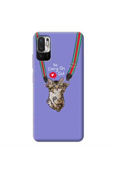 Other Xiaomi Redmi Note 10 Pro 5G Swinging cat Purple Colored Silicone TPU Θήκη