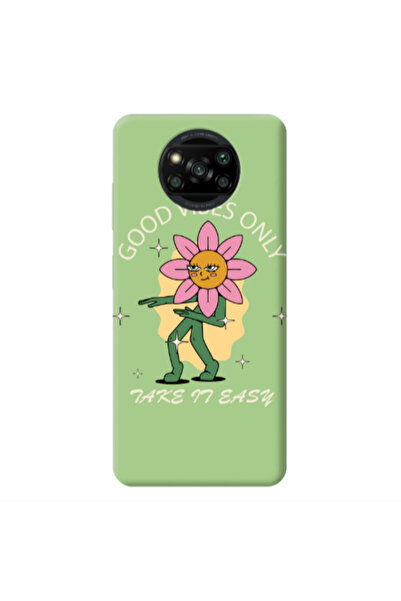 Other Xiaomi Poco X3 /X3 Pro Good Vibes Only Light Green Colored Silicone TPU...