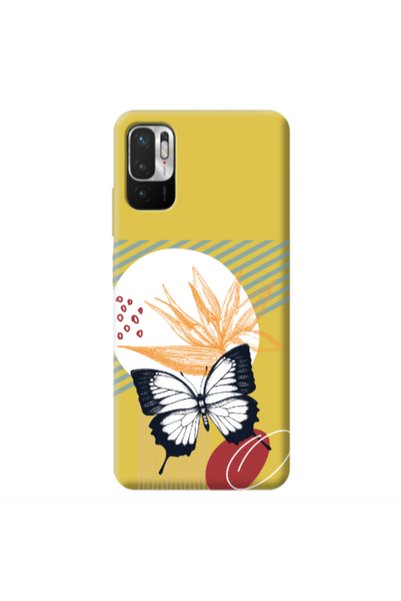 Other Xiaomi Redmi Note 10 Pro 5G Butterfly Lines Yellow Colored Silicone TPU...