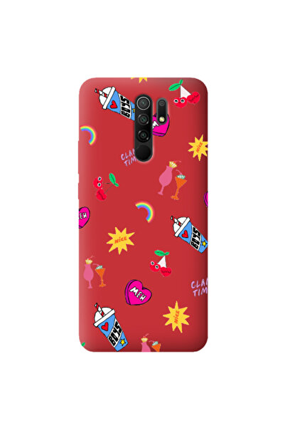 Other Xiaomi Redmi 9 glam time Red Colored Silicone TPU Θήκη