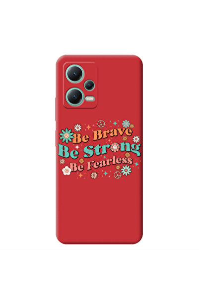 Other Xiaomi Redmi Note 12 Pro 5G Be Brave Red Colored Silicone TPU Θήκη