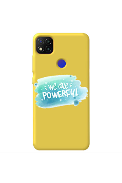 Other Xiaomi Redmi 9c We are Powerful Yellow Colored Silicone TPU Θήκη