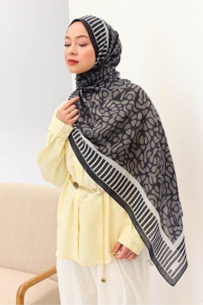 Silk Home شال تينسل مونار باللون المرجاني والكحلي الداكن