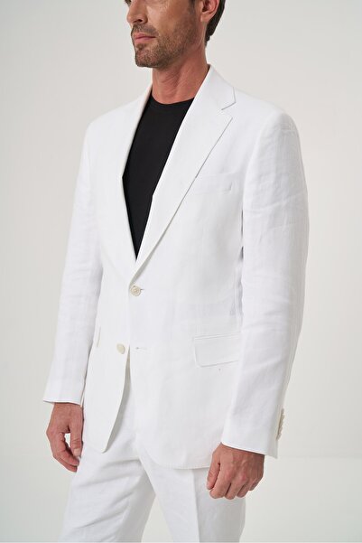 Velvarde Keten/Mono Collar-Dually Slit Jacket White