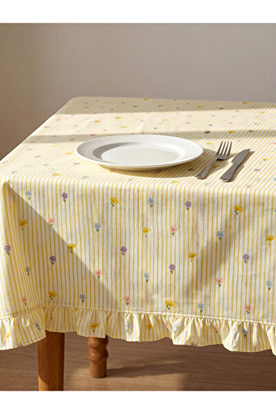 LC Waikiki Rmz Gi̇yi̇m Farkiyla Striped and Floral Embroidered Tablecloth 150...