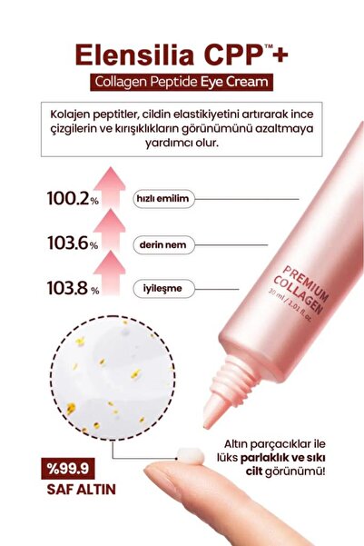 ELENSILIA Premium Kolajen Elensilia 3. Nesil Göz Kremi Elensilia CPP Premium Collagen Peptide Eye Cream 30ml