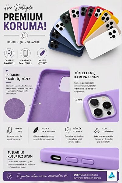 3GEN CASE iPhone 14 Pro Max Uyumlu İkonik Desenler Serisi Lansman Kılıf İçi Kadife Kaplamalı Kamera Yükseltili