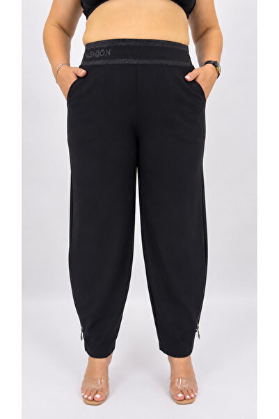 ZANESSİ FASHION Plus Size Knitted Lycra Women's Trousers