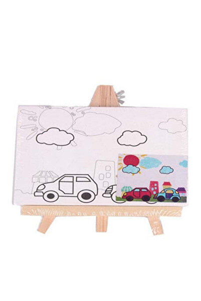 Alayjah , Kids' Easel & Pre-Printed Canvas , 1 Piece, 8 Fun Designs for Creat...
