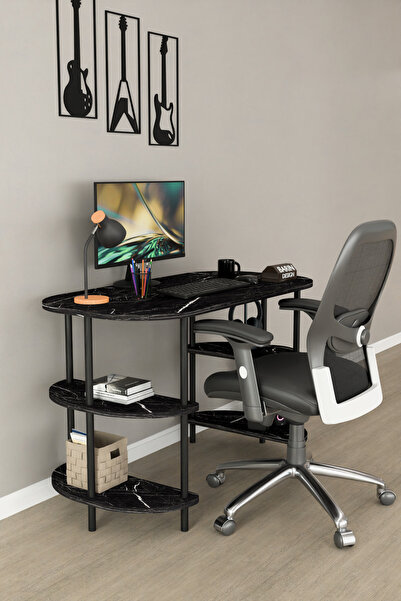 BARIN DESIGN Çok Amaçlı Çalışma Masası - Kitaplıklı Bilgisayar Masası, Ofis M...