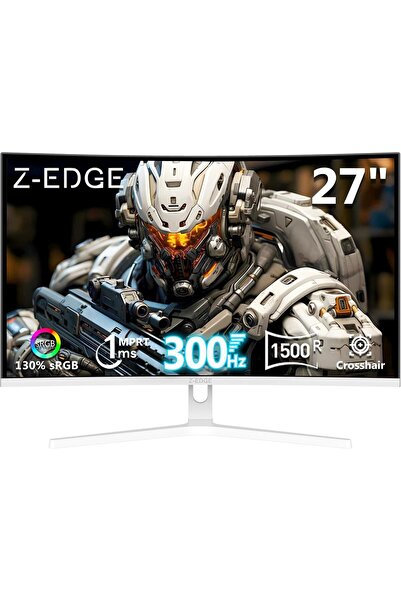 Z Z-Edge Monitor de gaming curbat de 27 inch, FHD 1080P, 300Hz 240Hz, 1ms, Al...