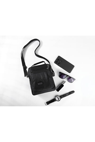 Bagacar Men's Shoulder Bag with Strap, Multi-Compartment Daily Use Bag