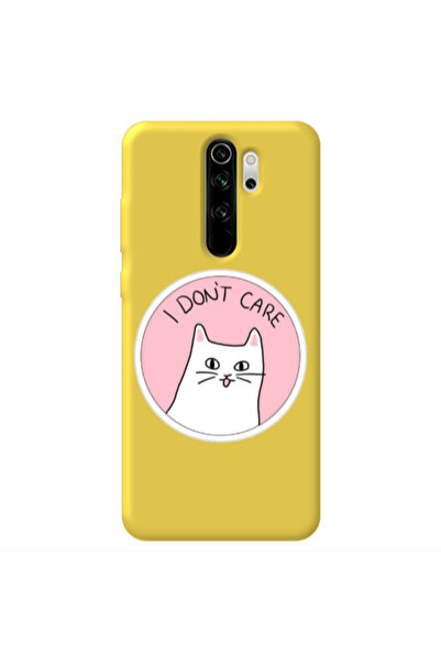 Other Xiaomi Redmi Note 8 Pro I dont Care Yellow Colored Silicone TPU Θήκη