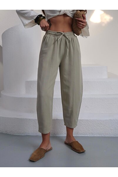 Paw Garage Women's Alora Balloon Pants - Washable Sanforized Linen Fabric