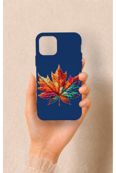 Vip Case iPhone 11 Pro Compatible Colorful Leaf Pattern Silicone Case