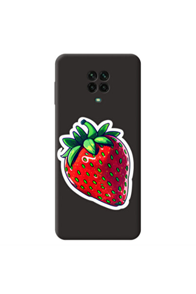 Other Xiaomi Redmi Note 9 Pro strawberry Black Colored Silicone TPU Θήκη