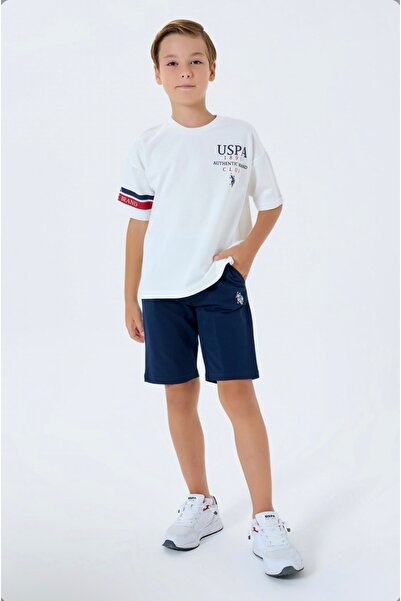 Uspa Limi Boy Soft Textured Combed Cotton Shorts Suit