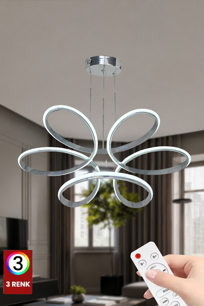 FUZON Orkide İthal Tasarım Geniş Kasa 3 Renk Kumandalı Led Avize Büyük Salon ...