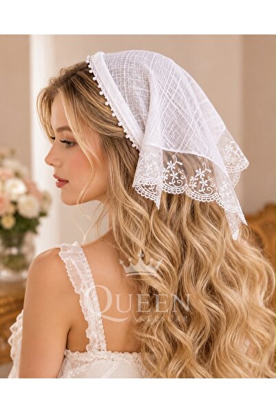 QUEEN AKSESUAR New Trend Fashion Bohemian Vintage Scarf Lace Tulle-Edged Band...